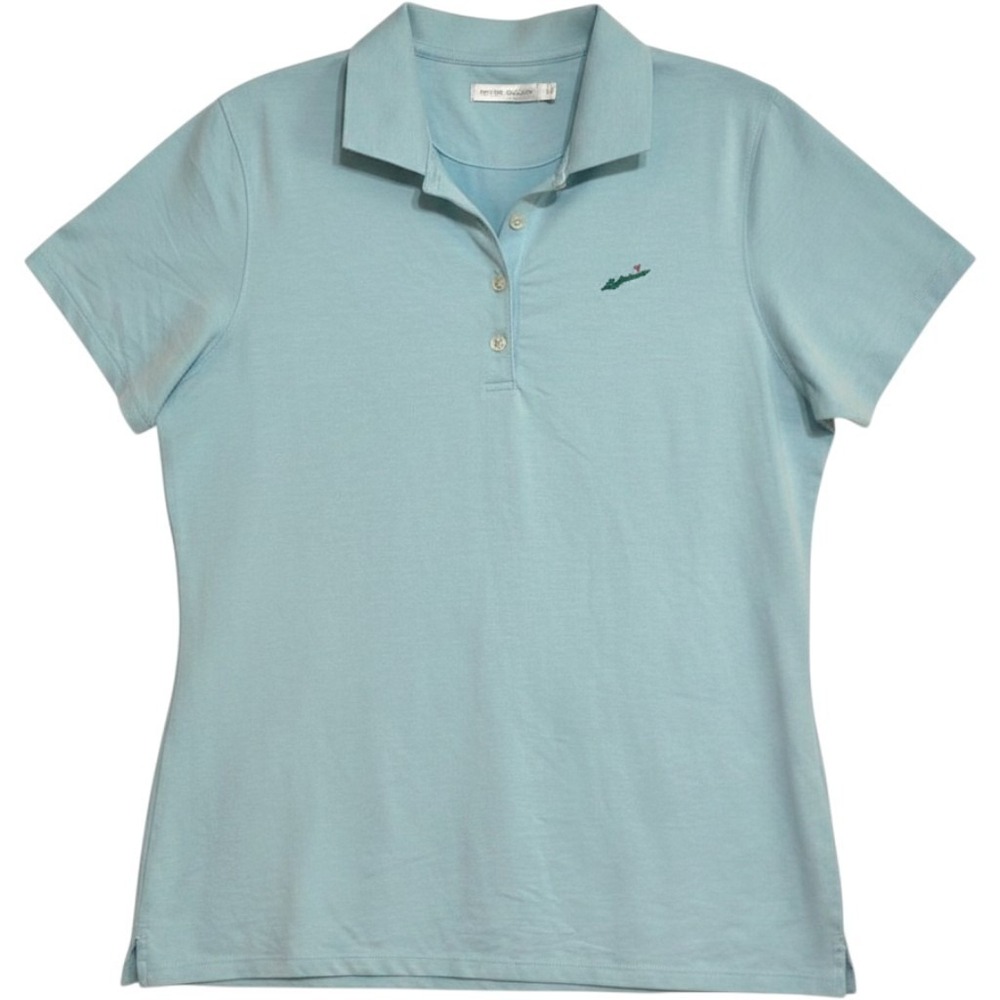 Peter Millar Golf Polo Shirt Women Light Blue Pima Cotton Stretch Activewear L